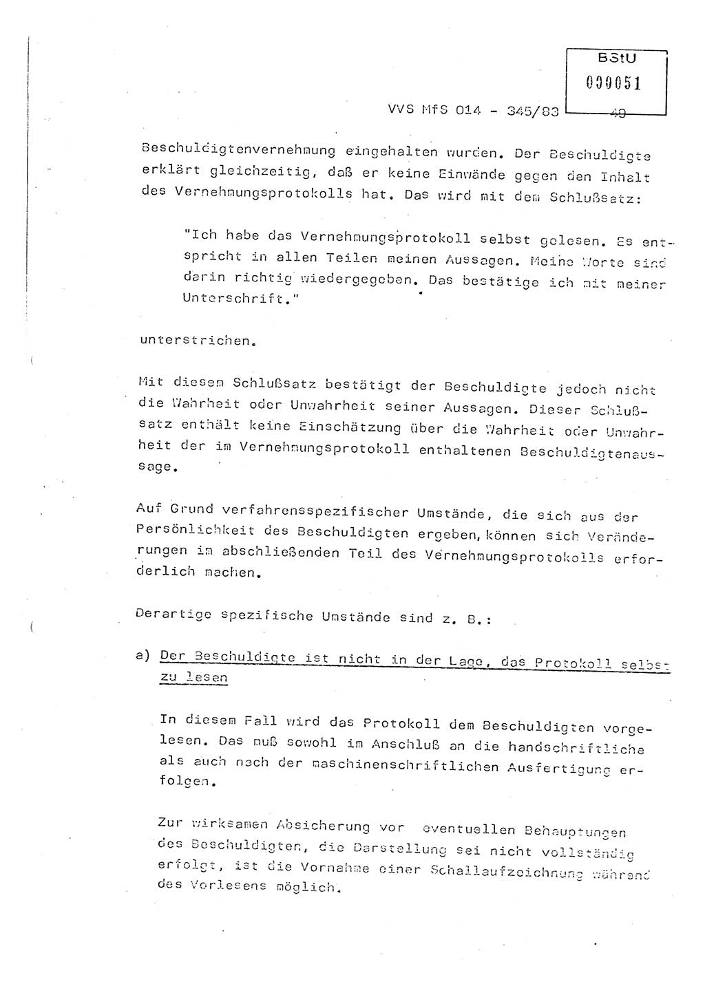 Lektion Ministerium für Staatssicherheit (MfS) [Deutsche Demokratische Republik (DDR)], Hauptabteilung (HA) Ⅸ, Vertrauliche Verschlußsache (VVS) o014-345/83, Berlin 1983, Seite 49 (Lekt. MfS DDR HA Ⅸ VVS o014-345/83 1983, S. 49)