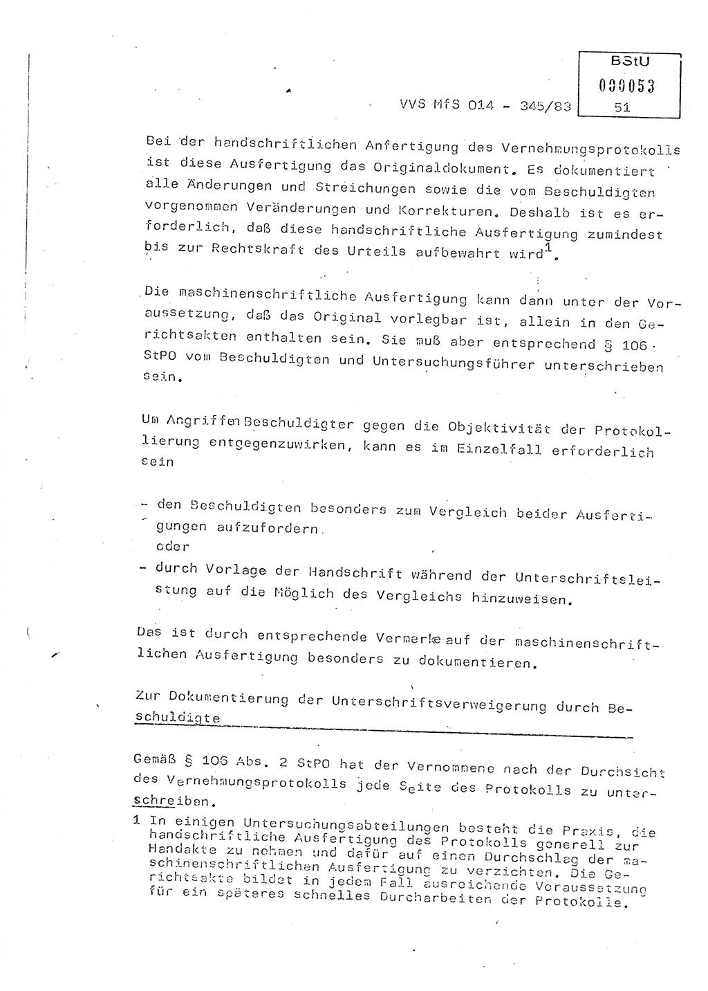 Lektion Ministerium für Staatssicherheit (MfS) [Deutsche Demokratische Republik (DDR)], Hauptabteilung (HA) Ⅸ, Vertrauliche Verschlußsache (VVS) o014-345/83, Berlin 1983, Seite 51 (Lekt. MfS DDR HA Ⅸ VVS o014-345/83 1983, S. 51)