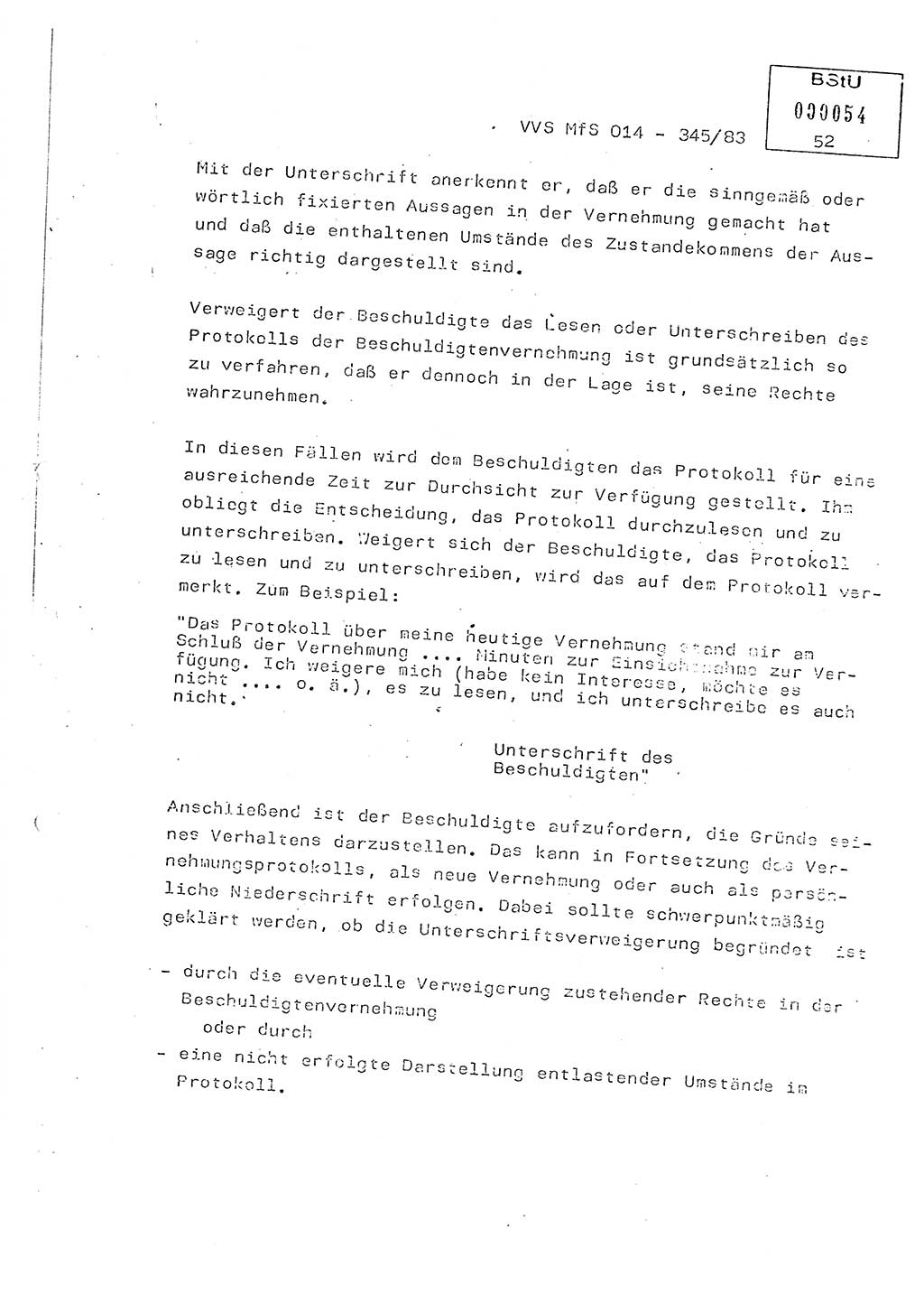 Lektion Ministerium für Staatssicherheit (MfS) [Deutsche Demokratische Republik (DDR)], Hauptabteilung (HA) Ⅸ, Vertrauliche Verschlußsache (VVS) o014-345/83, Berlin 1983, Seite 52 (Lekt. MfS DDR HA Ⅸ VVS o014-345/83 1983, S. 52)