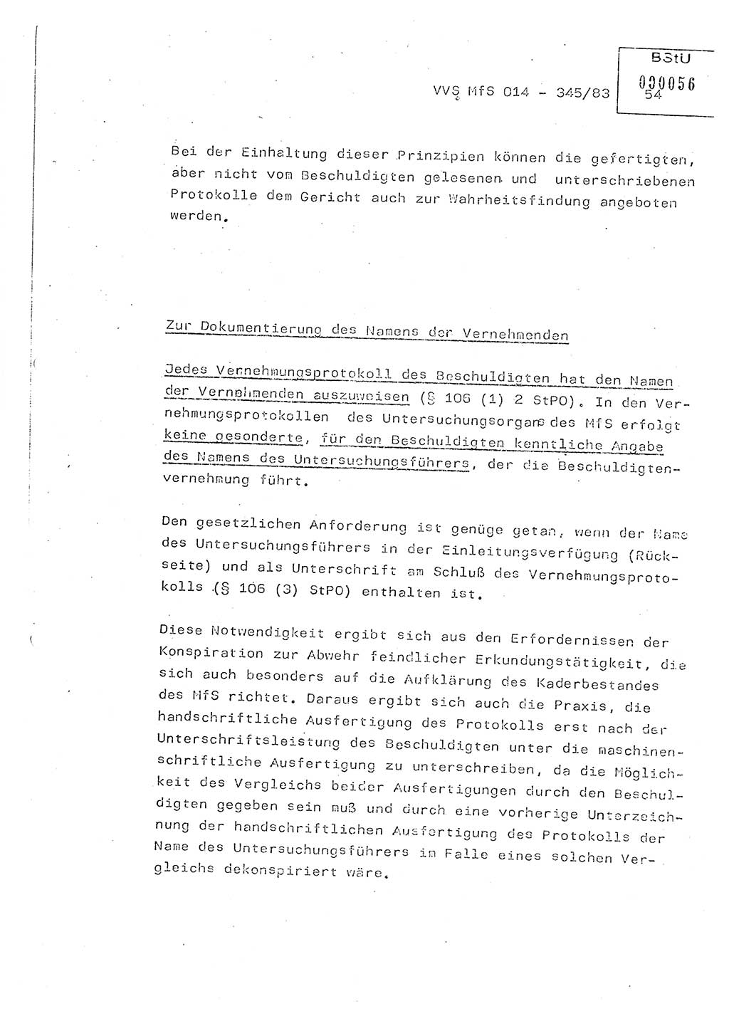 Lektion Ministerium für Staatssicherheit (MfS) [Deutsche Demokratische Republik (DDR)], Hauptabteilung (HA) Ⅸ, Vertrauliche Verschlußsache (VVS) o014-345/83, Berlin 1983, Seite 54 (Lekt. MfS DDR HA Ⅸ VVS o014-345/83 1983, S. 54)