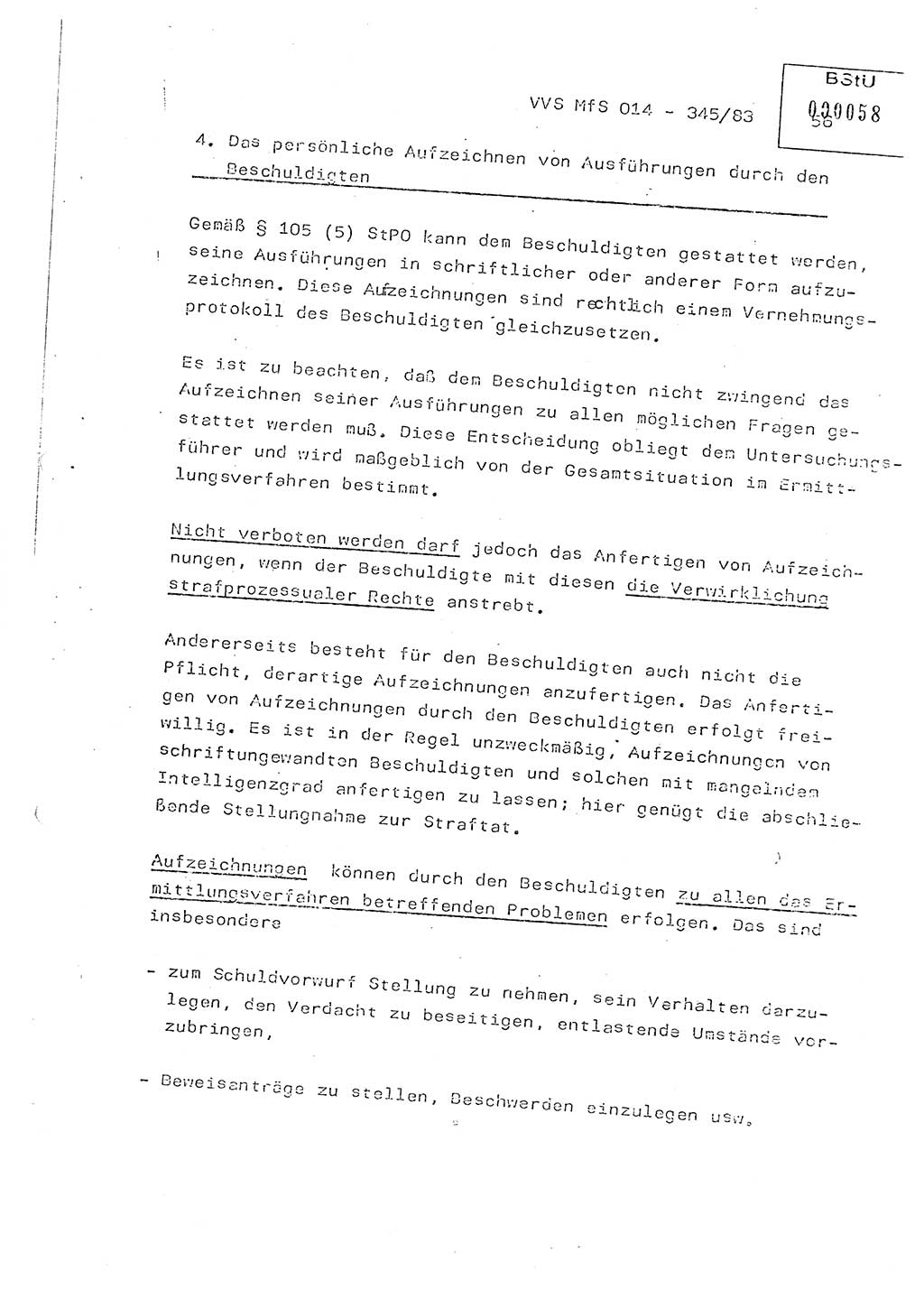 Lektion Ministerium für Staatssicherheit (MfS) [Deutsche Demokratische Republik (DDR)], Hauptabteilung (HA) Ⅸ, Vertrauliche Verschlußsache (VVS) o014-345/83, Berlin 1983, Seite 56 (Lekt. MfS DDR HA Ⅸ VVS o014-345/83 1983, S. 56)