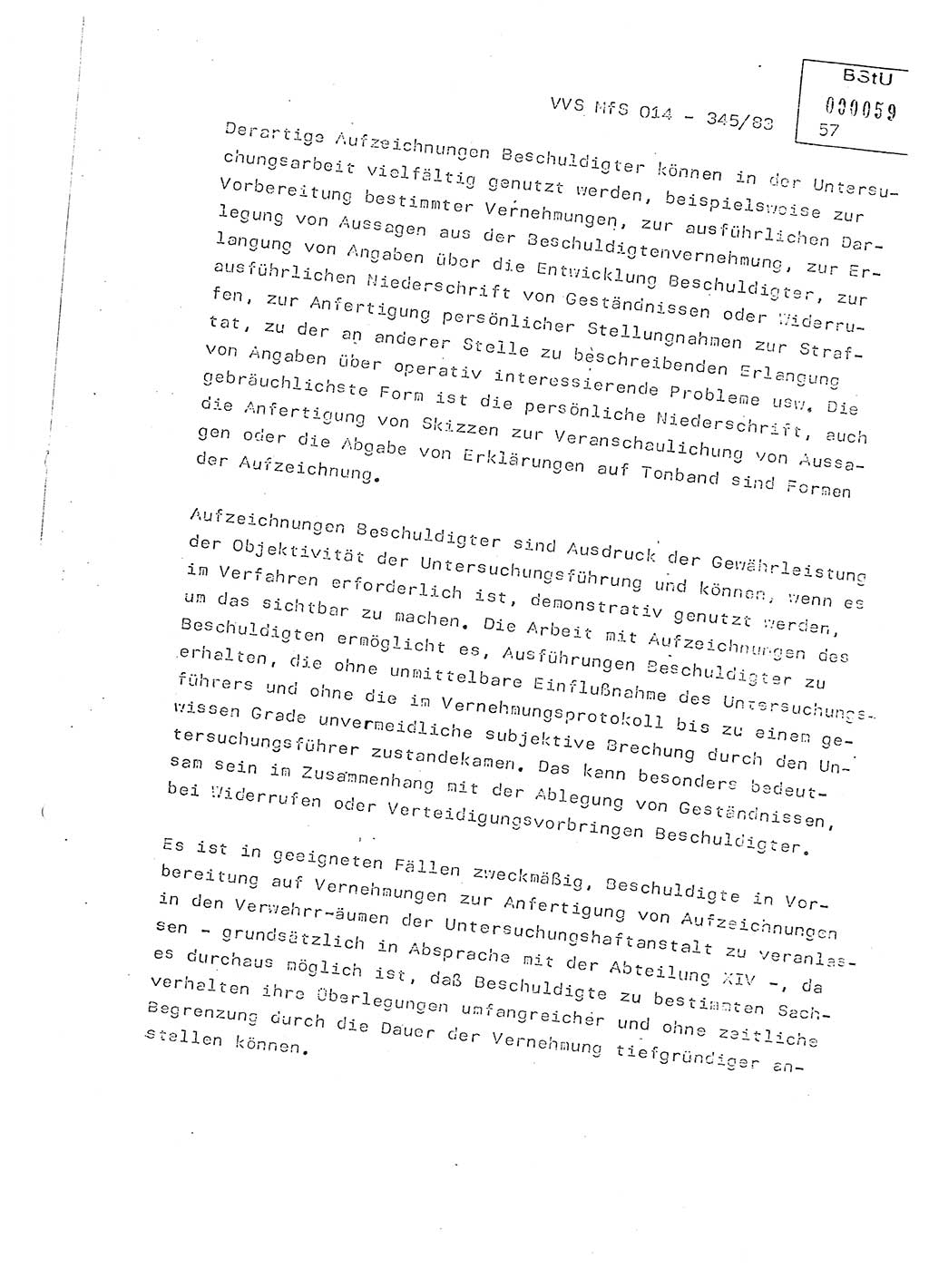 Lektion Ministerium für Staatssicherheit (MfS) [Deutsche Demokratische Republik (DDR)], Hauptabteilung (HA) Ⅸ, Vertrauliche Verschlußsache (VVS) o014-345/83, Berlin 1983, Seite 57 (Lekt. MfS DDR HA Ⅸ VVS o014-345/83 1983, S. 57)