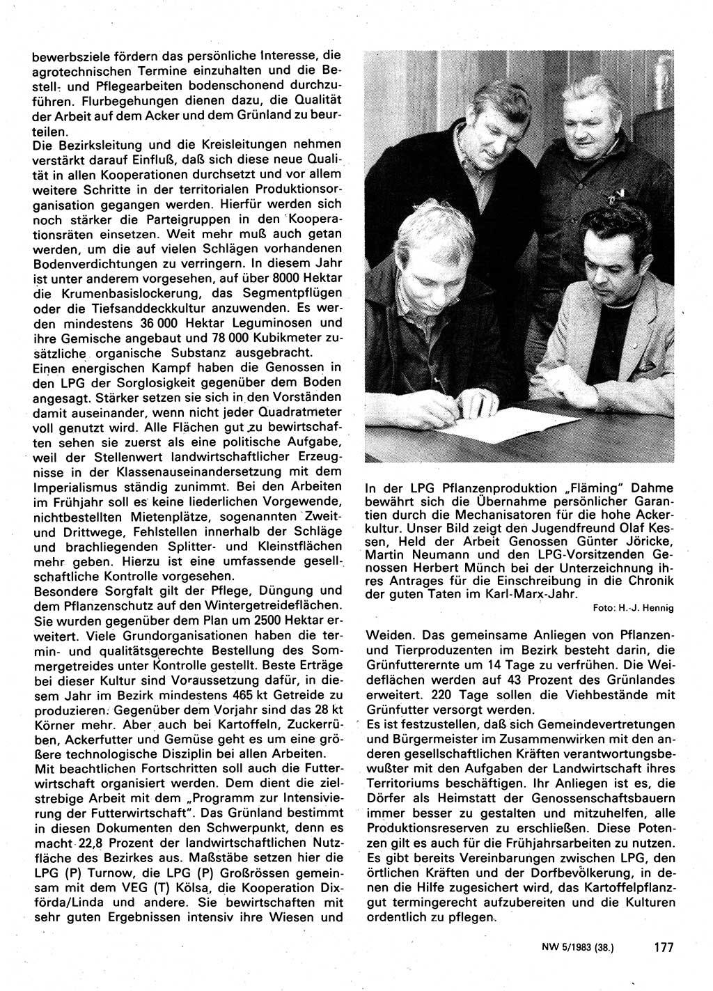 Neuer Weg (NW), Organ des Zentralkomitees (ZK) der SED (Sozialistische Einheitspartei Deutschlands) für Fragen des Parteilebens, 38. Jahrgang [Deutsche Demokratische Republik (DDR)] 1983, Seite 177 (NW ZK SED DDR 1983, S. 177)