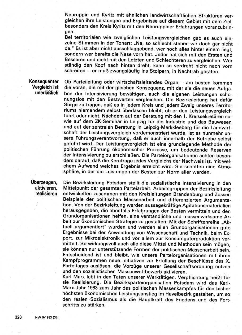Neuer Weg (NW), Organ des Zentralkomitees (ZK) der SED (Sozialistische Einheitspartei Deutschlands) für Fragen des Parteilebens, 38. Jahrgang [Deutsche Demokratische Republik (DDR)] 1983, Seite 328 (NW ZK SED DDR 1983, S. 328)