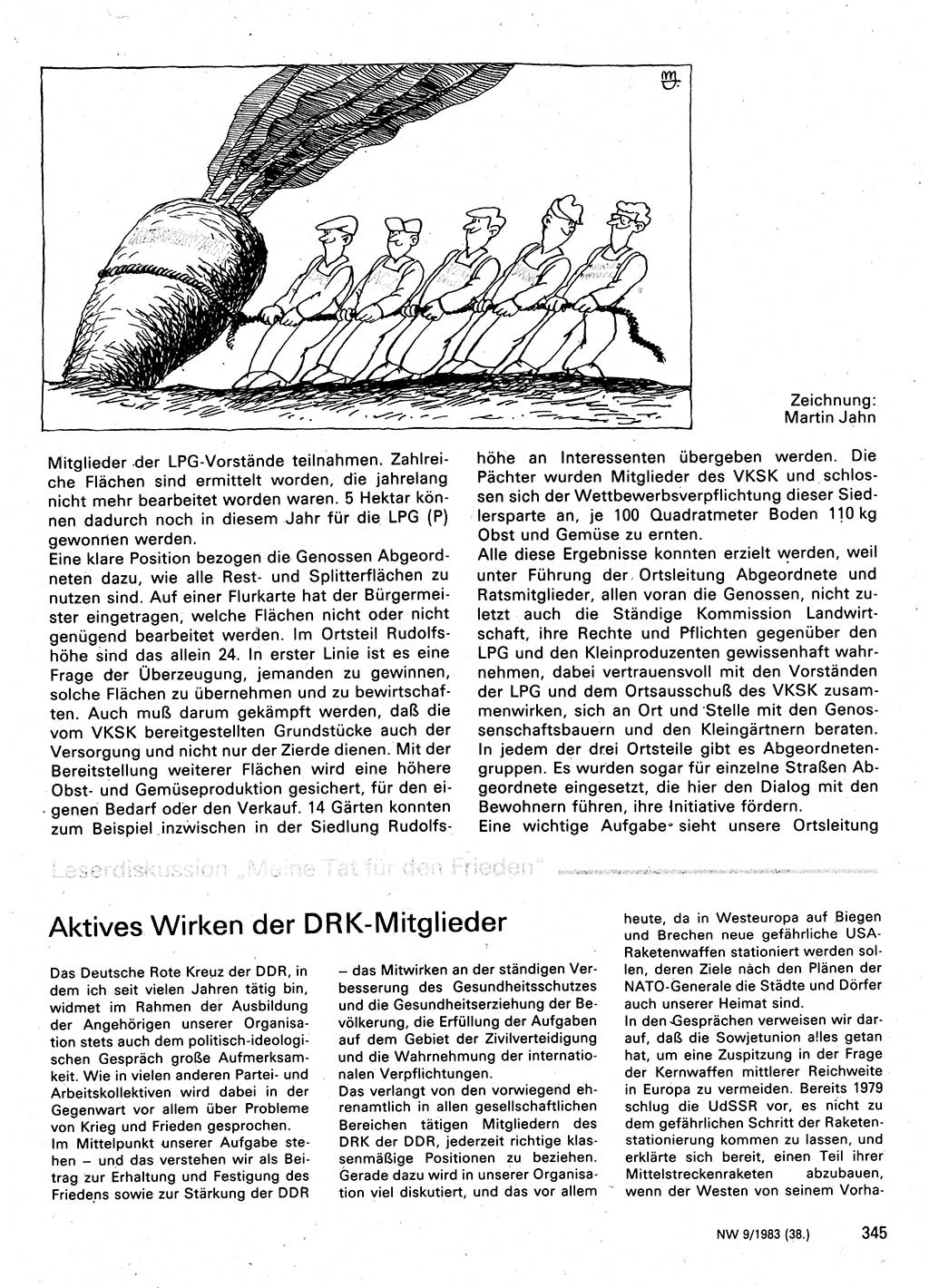 Neuer Weg (NW), Organ des Zentralkomitees (ZK) der SED (Sozialistische Einheitspartei Deutschlands) für Fragen des Parteilebens, 38. Jahrgang [Deutsche Demokratische Republik (DDR)] 1983, Seite 345 (NW ZK SED DDR 1983, S. 345)