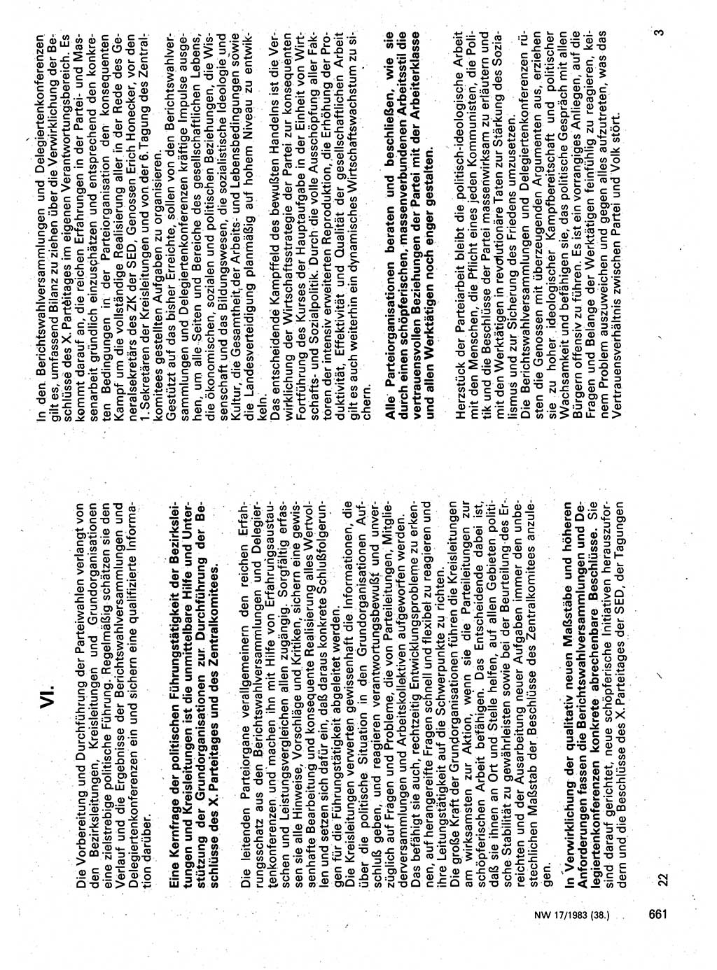 Neuer Weg (NW), Organ des Zentralkomitees (ZK) der SED (Sozialistische Einheitspartei Deutschlands) für Fragen des Parteilebens, 38. Jahrgang [Deutsche Demokratische Republik (DDR)] 1983, Seite 661 (NW ZK SED DDR 1983, S. 661)