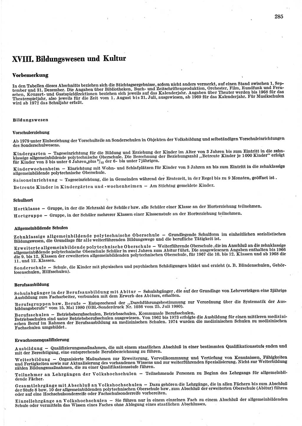 Statistisches Jahrbuch der Deutschen Demokratischen Republik (DDR) 1983, Seite 285 (Stat. Jb. DDR 1983, S. 285)