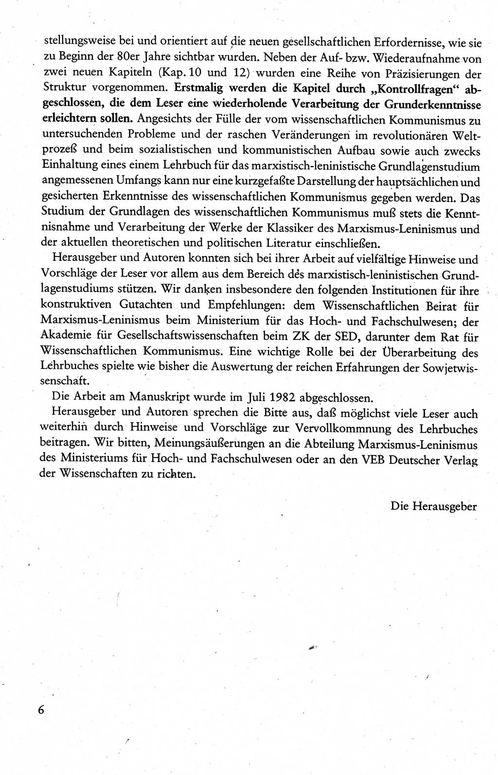 Wissenschaftlicher Kommunismus [Deutsche Demokratische Republik (DDR)], Lehrbuch für das marxistisch-leninistische Grundlagenstudium 1983, Seite 6 (Wiss. Komm. DDR Lb. 1983, S. 6)