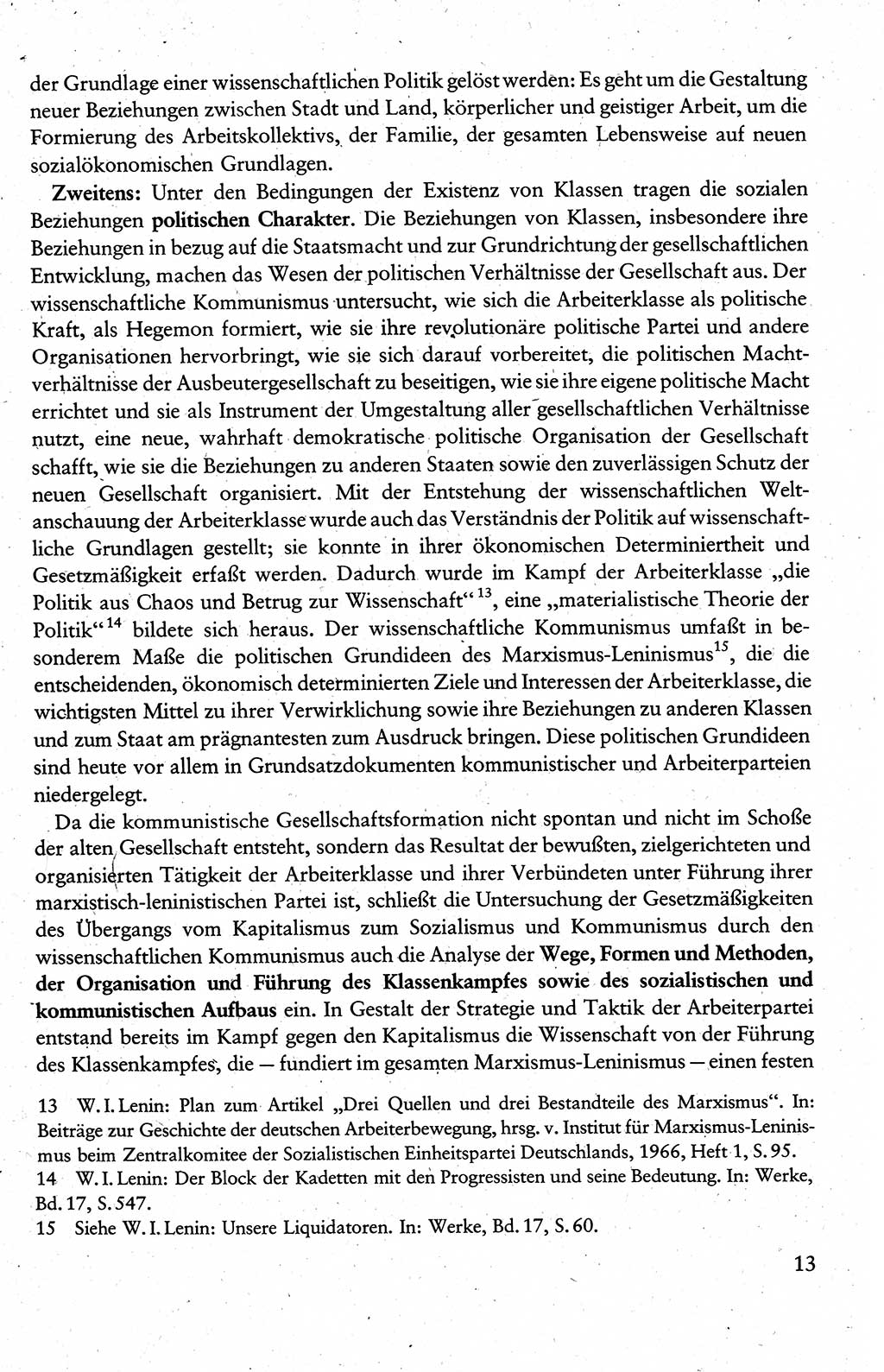 Wissenschaftlicher Kommunismus [Deutsche Demokratische Republik (DDR)], Lehrbuch für das marxistisch-leninistische Grundlagenstudium 1983, Seite 13 (Wiss. Komm. DDR Lb. 1983, S. 13)