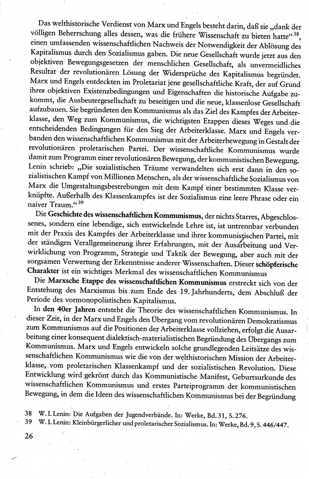 Wissenschaftlicher Kommunismus [Deutsche Demokratische Republik (DDR)], Lehrbuch für das marxistisch-leninistische Grundlagenstudium 1983, Seite 26 (Wiss. Komm. DDR Lb. 1983, S. 26)