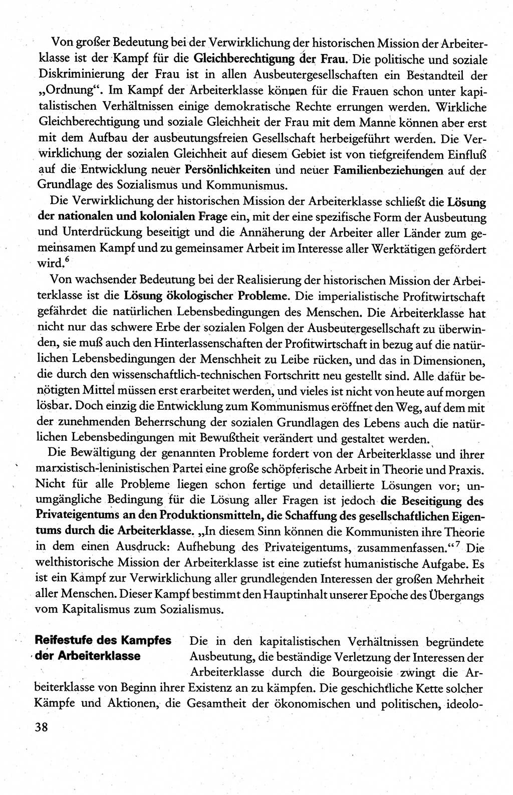 Wissenschaftlicher Kommunismus [Deutsche Demokratische Republik (DDR)], Lehrbuch für das marxistisch-leninistische Grundlagenstudium 1983, Seite 38 (Wiss. Komm. DDR Lb. 1983, S. 38)