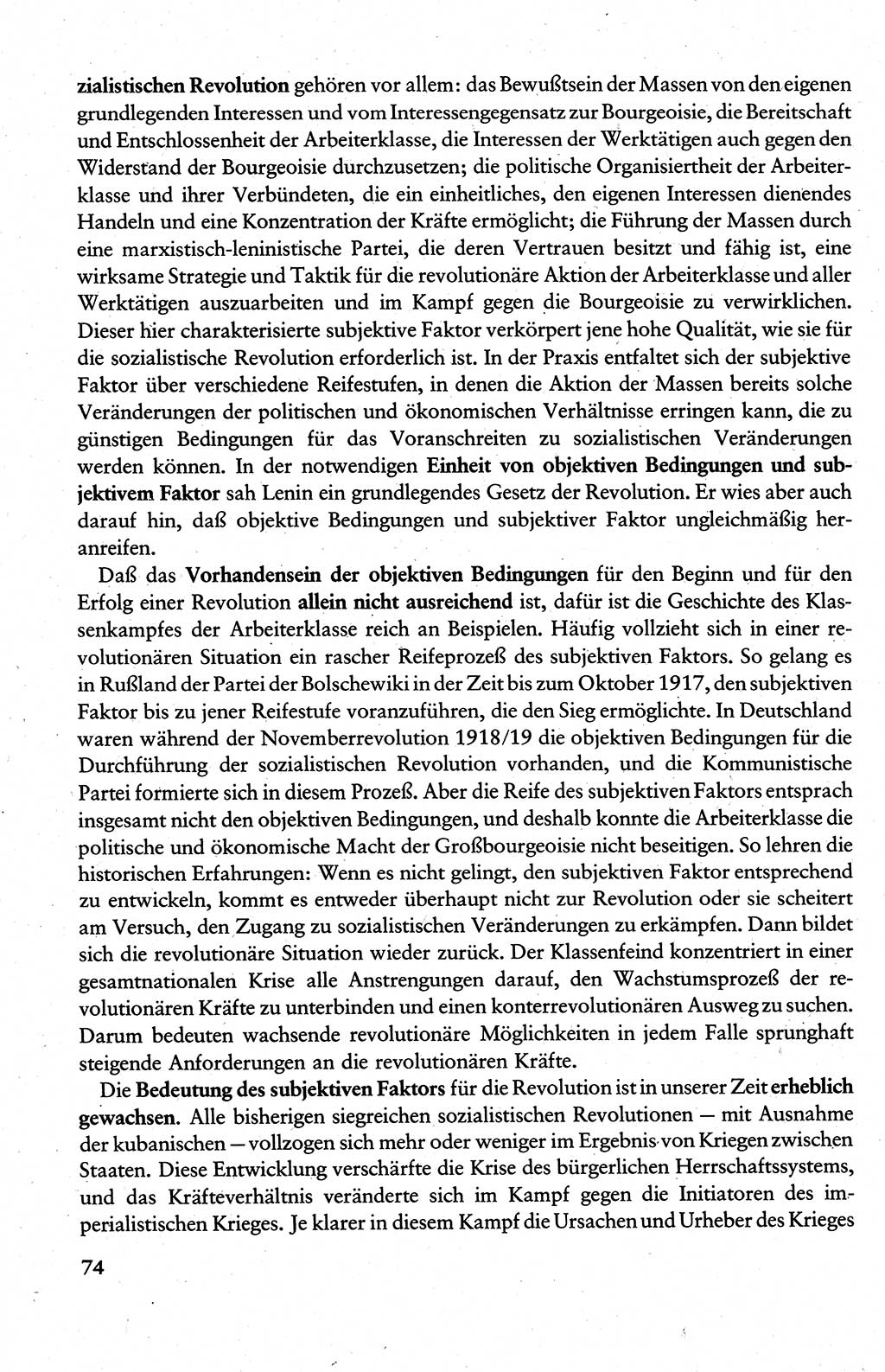 Wissenschaftlicher Kommunismus [Deutsche Demokratische Republik (DDR)], Lehrbuch fÃ¼r das marxistisch-leninistische Grundlagenstudium 1983, Seite 74 (Wiss. Komm. DDR Lb. 1983, S. 74)