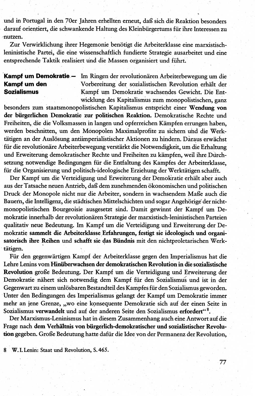 Wissenschaftlicher Kommunismus [Deutsche Demokratische Republik (DDR)], Lehrbuch für das marxistisch-leninistische Grundlagenstudium 1983, Seite 77 (Wiss. Komm. DDR Lb. 1983, S. 77)
