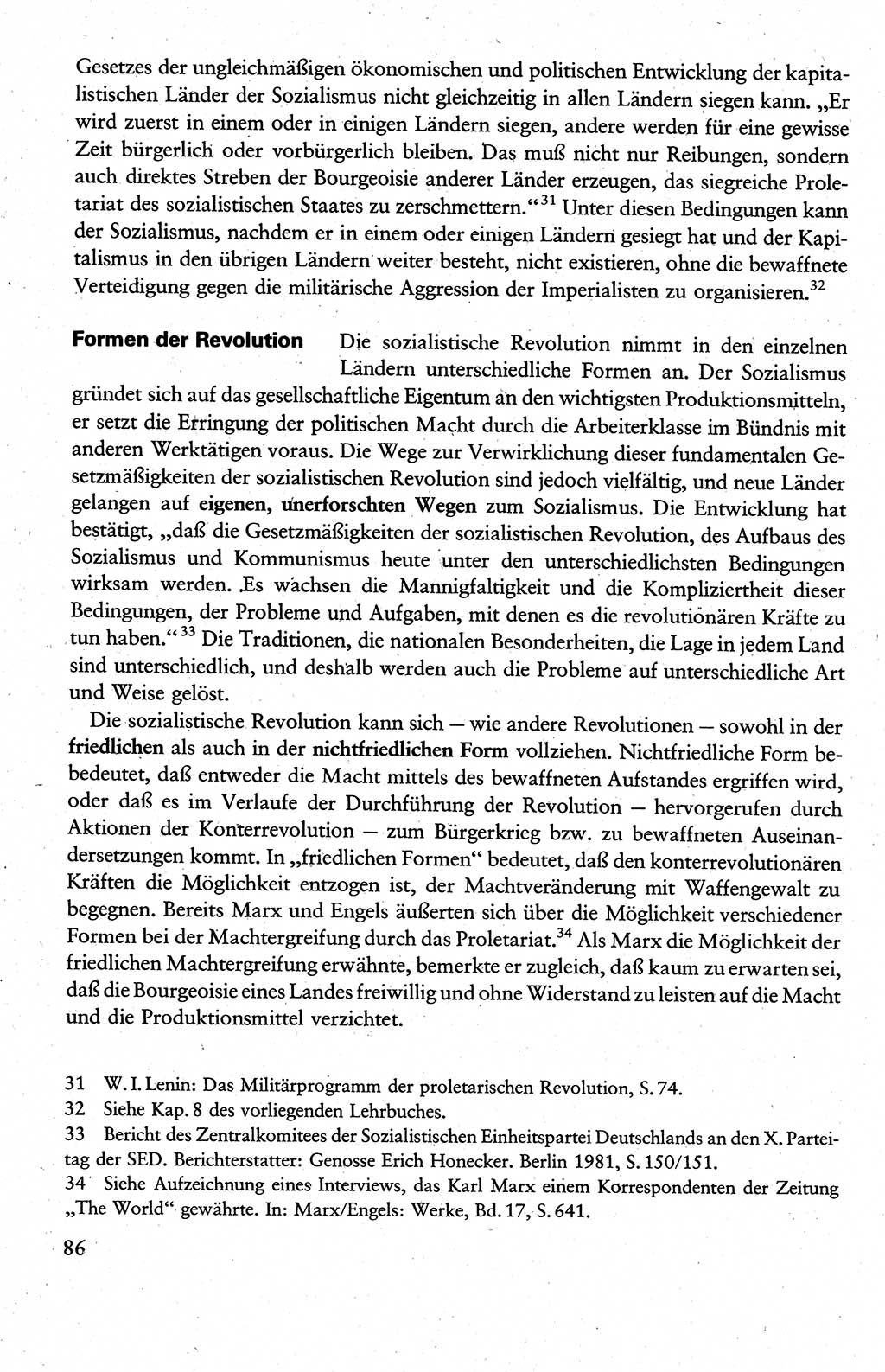 Wissenschaftlicher Kommunismus [Deutsche Demokratische Republik (DDR)], Lehrbuch für das marxistisch-leninistische Grundlagenstudium 1983, Seite 86 (Wiss. Komm. DDR Lb. 1983, S. 86)