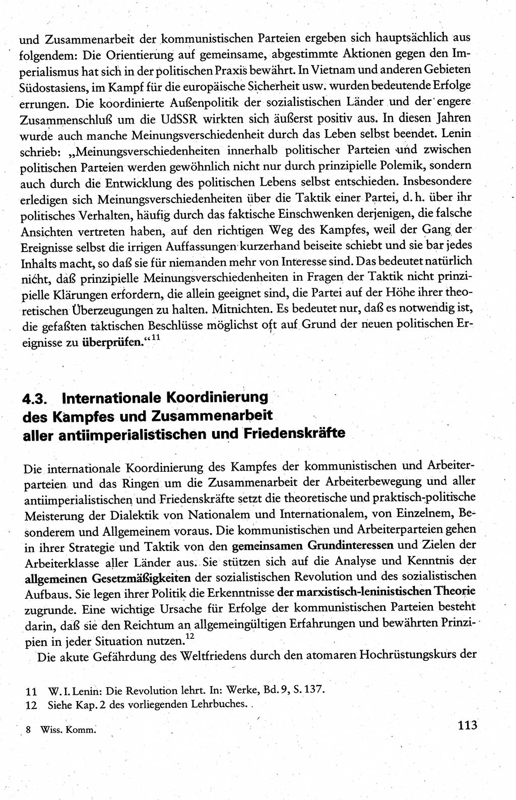 Wissenschaftlicher Kommunismus [Deutsche Demokratische Republik (DDR)], Lehrbuch für das marxistisch-leninistische Grundlagenstudium 1983, Seite 113 (Wiss. Komm. DDR Lb. 1983, S. 113)
