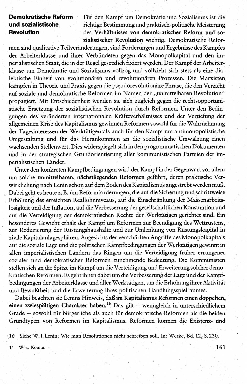 Wissenschaftlicher Kommunismus [Deutsche Demokratische Republik (DDR)], Lehrbuch für das marxistisch-leninistische Grundlagenstudium 1983, Seite 161 (Wiss. Komm. DDR Lb. 1983, S. 161)