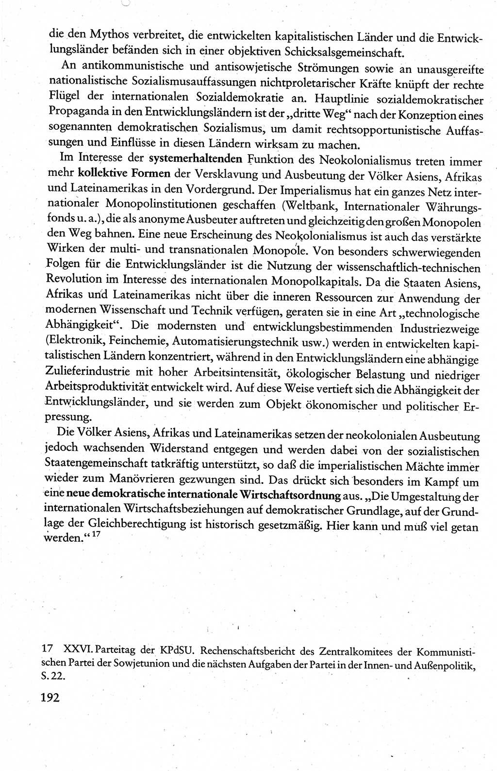 Wissenschaftlicher Kommunismus [Deutsche Demokratische Republik (DDR)], Lehrbuch für das marxistisch-leninistische Grundlagenstudium 1983, Seite 192 (Wiss. Komm. DDR Lb. 1983, S. 192)