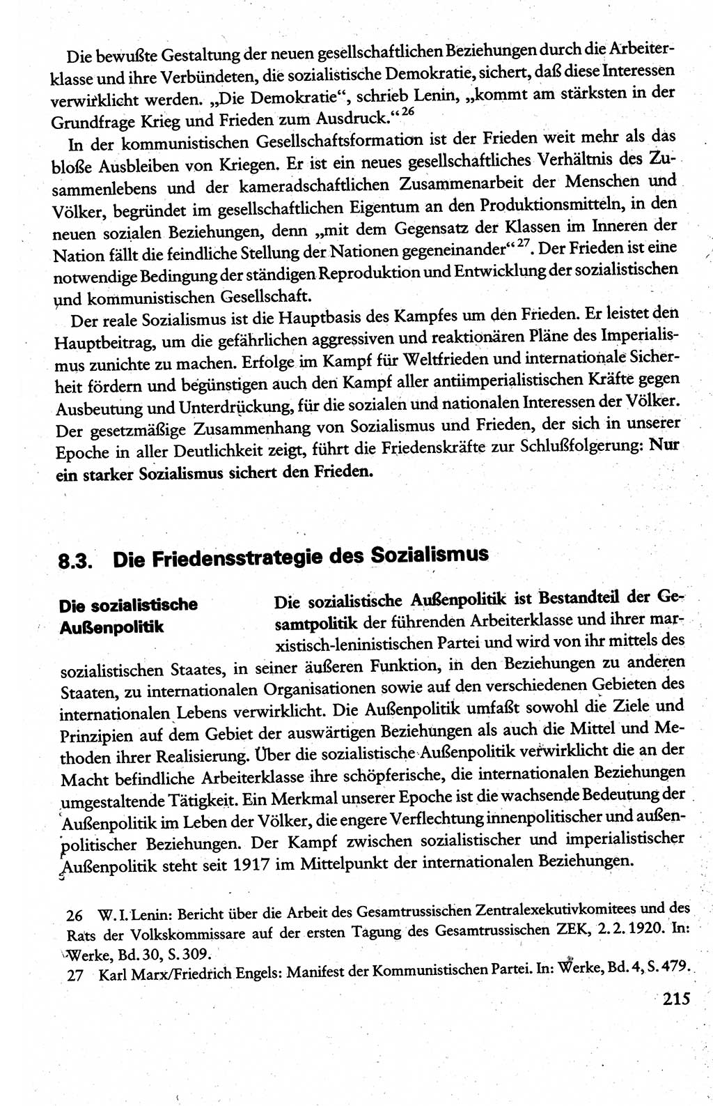 Wissenschaftlicher Kommunismus [Deutsche Demokratische Republik (DDR)], Lehrbuch für das marxistisch-leninistische Grundlagenstudium 1983, Seite 215 (Wiss. Komm. DDR Lb. 1983, S. 215)