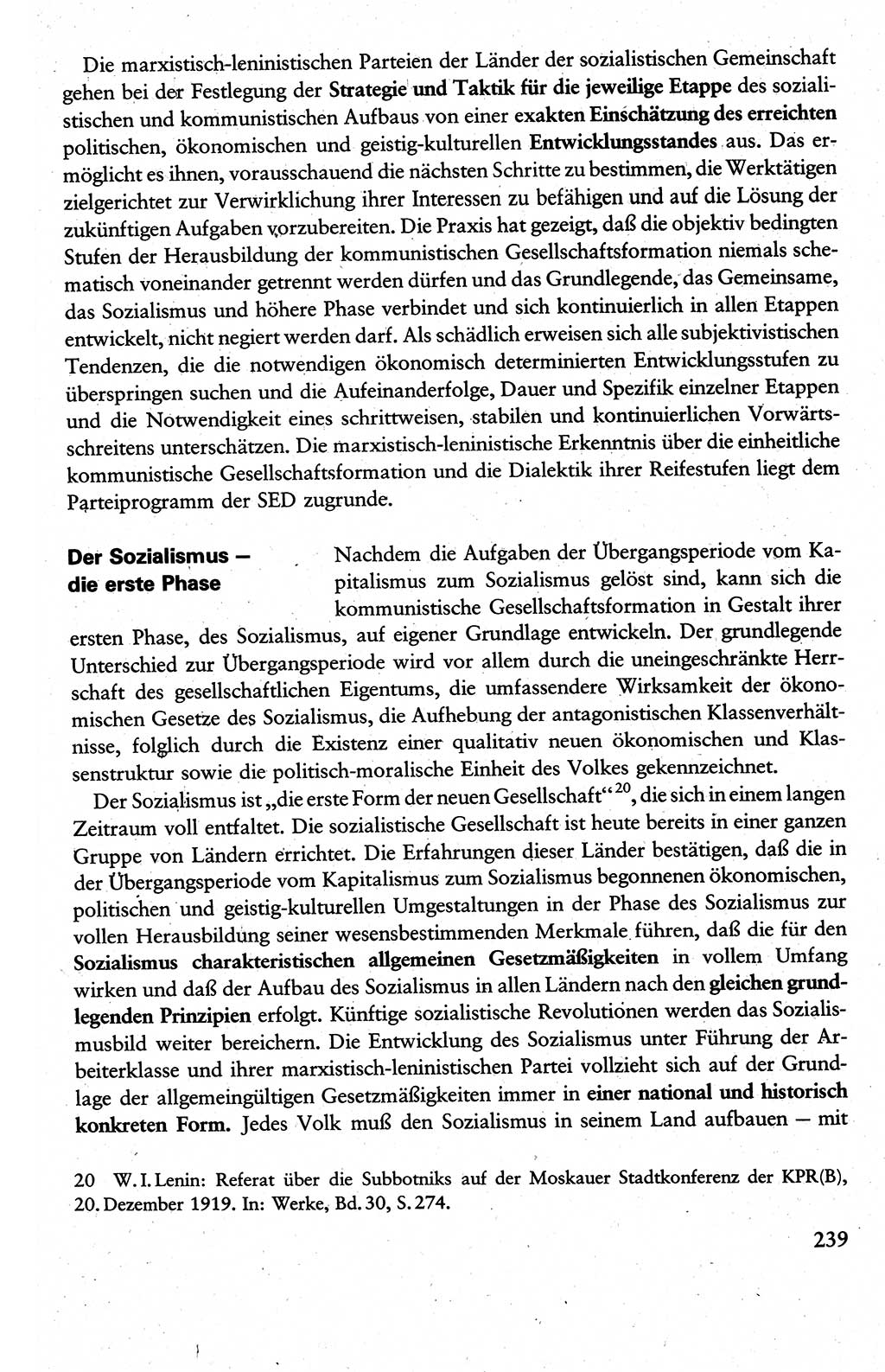 Wissenschaftlicher Kommunismus [Deutsche Demokratische Republik (DDR)], Lehrbuch für das marxistisch-leninistische Grundlagenstudium 1983, Seite 239 (Wiss. Komm. DDR Lb. 1983, S. 239)