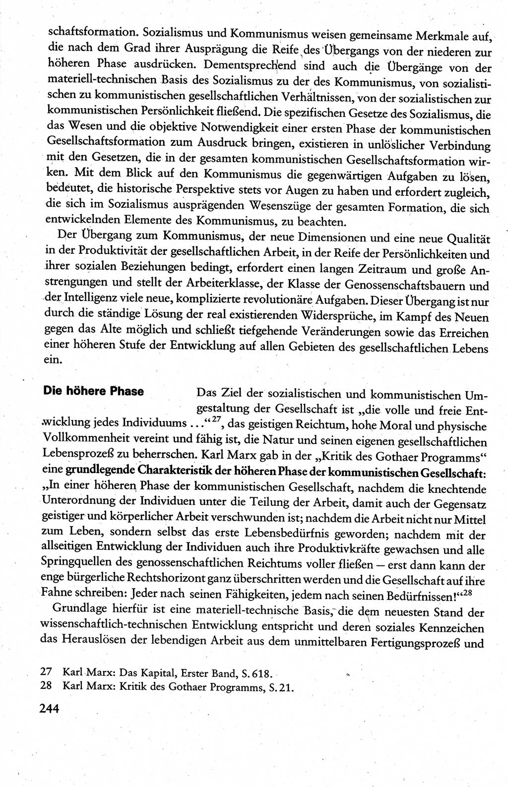 Wissenschaftlicher Kommunismus [Deutsche Demokratische Republik (DDR)], Lehrbuch für das marxistisch-leninistische Grundlagenstudium 1983, Seite 244 (Wiss. Komm. DDR Lb. 1983, S. 244)
