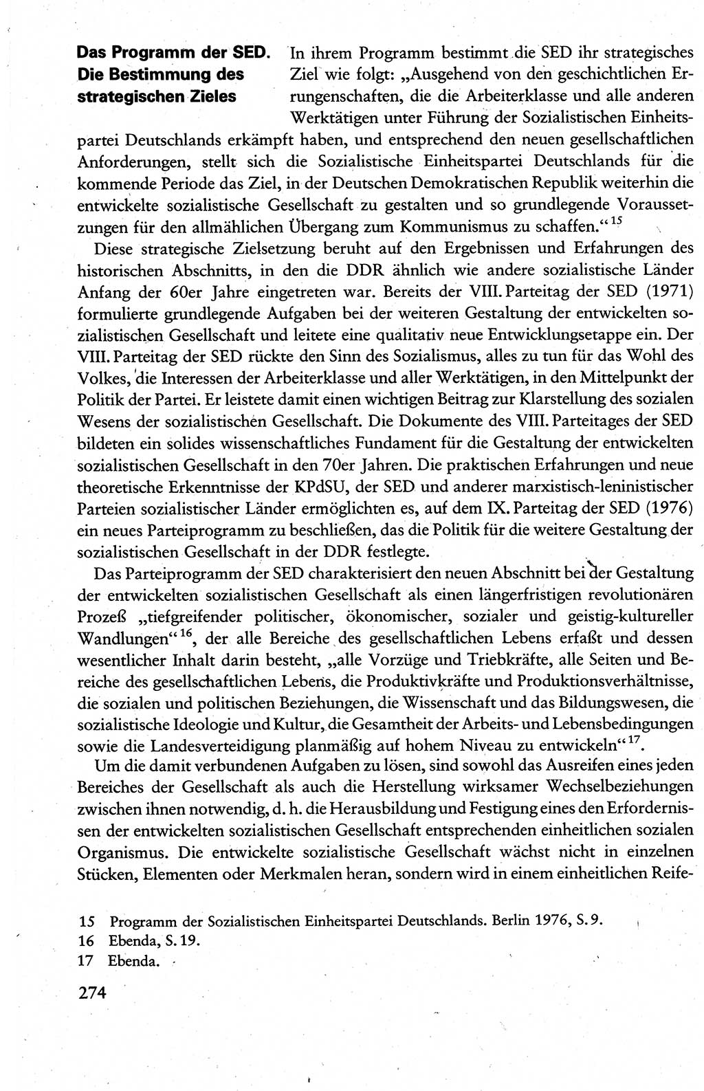 Wissenschaftlicher Kommunismus [Deutsche Demokratische Republik (DDR)], Lehrbuch für das marxistisch-leninistische Grundlagenstudium 1983, Seite 274 (Wiss. Komm. DDR Lb. 1983, S. 274)