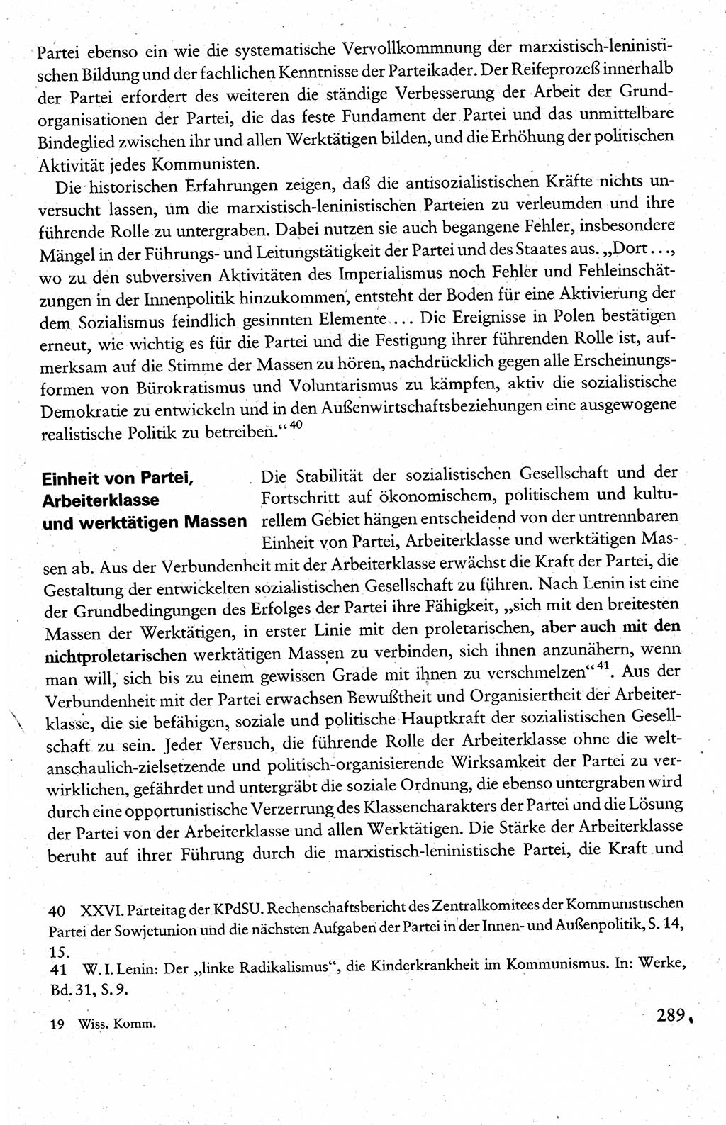 Wissenschaftlicher Kommunismus [Deutsche Demokratische Republik (DDR)], Lehrbuch für das marxistisch-leninistische Grundlagenstudium 1983, Seite 289 (Wiss. Komm. DDR Lb. 1983, S. 289)