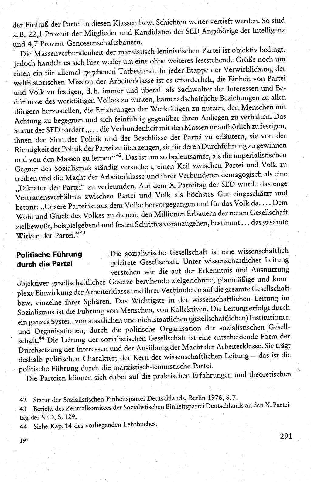 Wissenschaftlicher Kommunismus [Deutsche Demokratische Republik (DDR)], Lehrbuch für das marxistisch-leninistische Grundlagenstudium 1983, Seite 291 (Wiss. Komm. DDR Lb. 1983, S. 291)