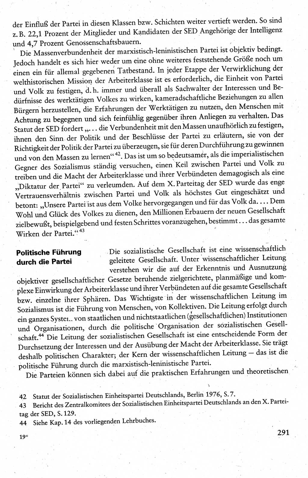 Wissenschaftlicher Kommunismus [Deutsche Demokratische Republik (DDR)], Lehrbuch für das marxistisch-leninistische Grundlagenstudium 1983, Seite 291 (Wiss. Komm. DDR Lb. 1983, S. 291)