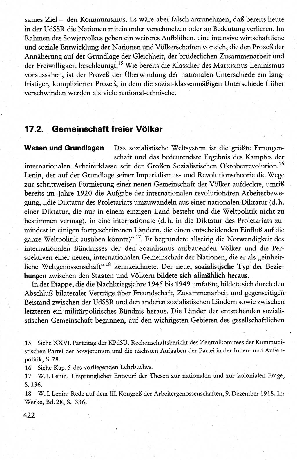 Wissenschaftlicher Kommunismus [Deutsche Demokratische Republik (DDR)], Lehrbuch für das marxistisch-leninistische Grundlagenstudium 1983, Seite 422 (Wiss. Komm. DDR Lb. 1983, S. 422)