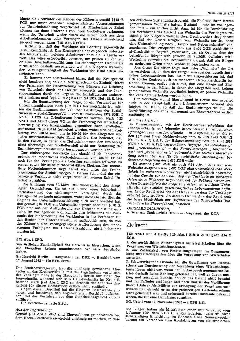 Neue Justiz (NJ), Zeitschrift für sozialistisches Recht und Gesetzlichkeit [Deutsche Demokratische Republik (DDR)], 37. Jahrgang 1983, Seite 78 (NJ DDR 1983, S. 78)