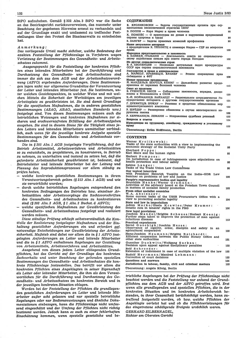 Neue Justiz (NJ), Zeitschrift für sozialistisches Recht und Gesetzlichkeit [Deutsche Demokratische Republik (DDR)], 37. Jahrgang 1983, Seite 132 (NJ DDR 1983, S. 132)