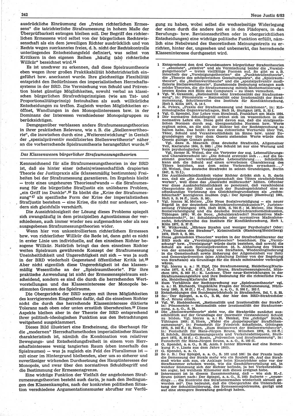 Neue Justiz (NJ), Zeitschrift für sozialistisches Recht und Gesetzlichkeit [Deutsche Demokratische Republik (DDR)], 37. Jahrgang 1983, Seite 242 (NJ DDR 1983, S. 242)