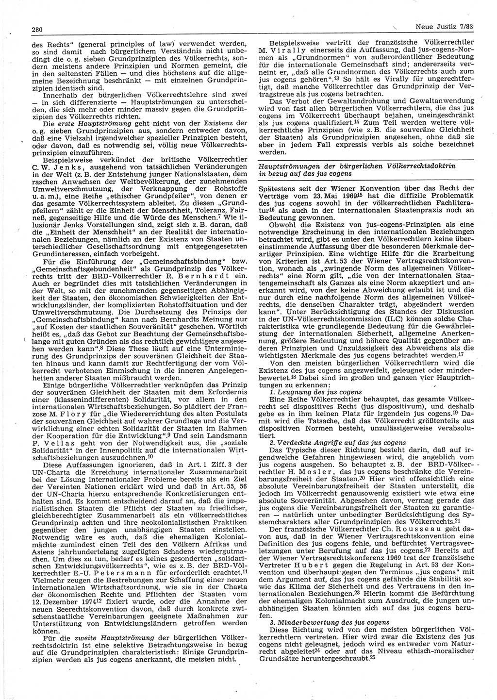 Neue Justiz (NJ), Zeitschrift für sozialistisches Recht und Gesetzlichkeit [Deutsche Demokratische Republik (DDR)], 37. Jahrgang 1983, Seite 280 (NJ DDR 1983, S. 280)