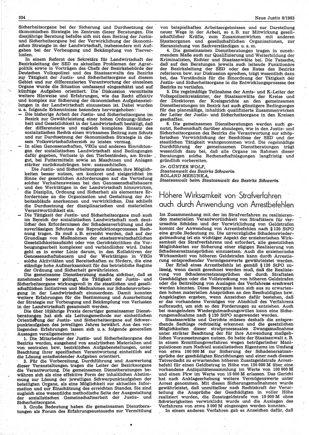 Neue Justiz (NJ), Zeitschrift für sozialistisches Recht und Gesetzlichkeit [Deutsche Demokratische Republik (DDR)], 37. Jahrgang 1983, Seite 334 (NJ DDR 1983, S. 334)