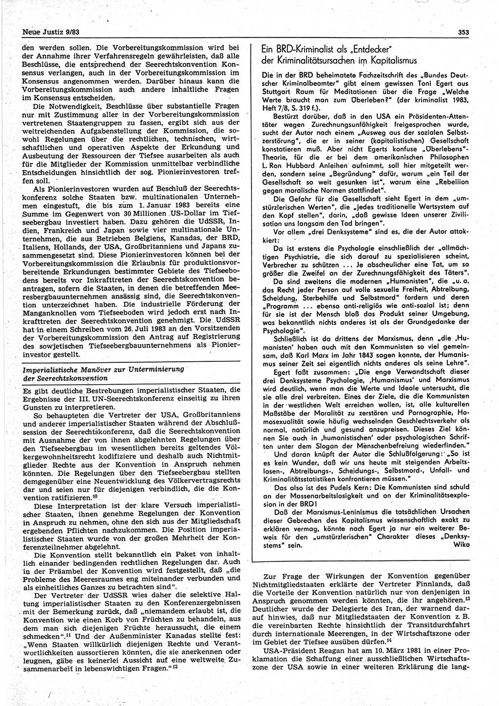 Neue Justiz (NJ), Zeitschrift für sozialistisches Recht und Gesetzlichkeit [Deutsche Demokratische Republik (DDR)], 37. Jahrgang 1983, Seite 353 (NJ DDR 1983, S. 353)