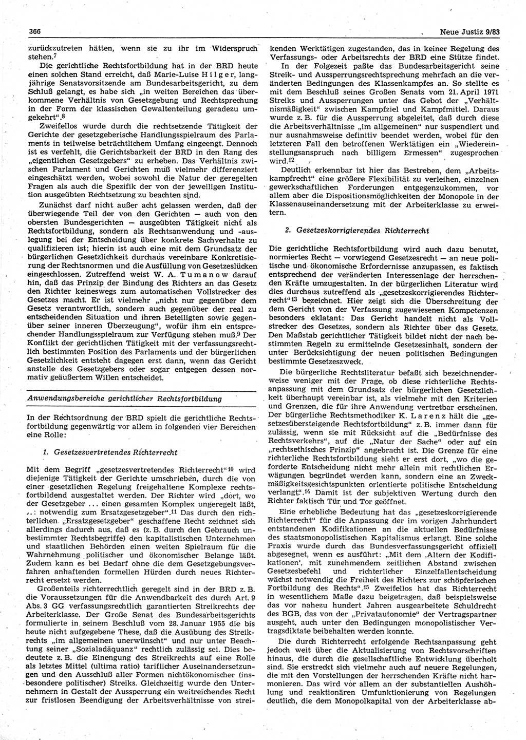Neue Justiz (NJ), Zeitschrift für sozialistisches Recht und Gesetzlichkeit [Deutsche Demokratische Republik (DDR)], 37. Jahrgang 1983, Seite 366 (NJ DDR 1983, S. 366)