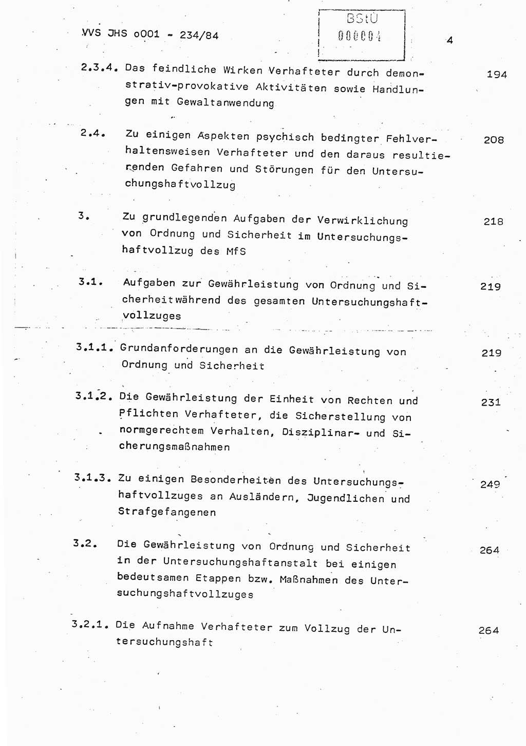 Dissertation Oberst Siegfried Rataizick (Abt. ⅩⅣ), Oberstleutnant Volkmar Heinz (Abt. ⅩⅣ), Oberstleutnant Werner Stein (HA Ⅸ), Hauptmann Heinz Conrad (JHS), Ministerium für Staatssicherheit (MfS) [Deutsche Demokratische Republik (DDR)], Juristische Hochschule (JHS), Vertrauliche Verschlußsache (VVS) o001-234/84, Potsdam 1984, Seite 4 (Diss. MfS DDR JHS VVS o001-234/84 1984, S. 4)