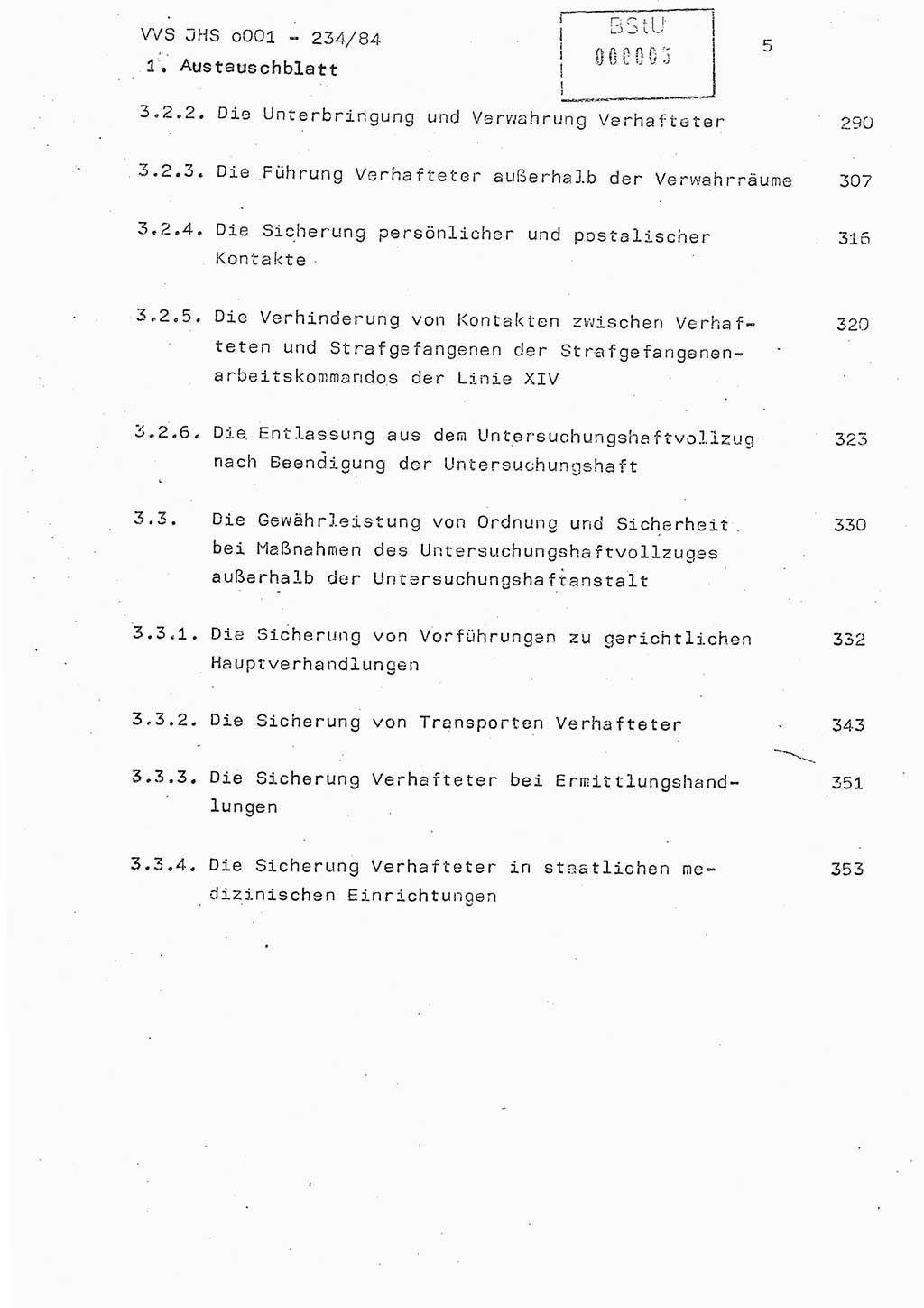 Dissertation Oberst Siegfried Rataizick (Abt. ⅩⅣ), Oberstleutnant Volkmar Heinz (Abt. ⅩⅣ), Oberstleutnant Werner Stein (HA Ⅸ), Hauptmann Heinz Conrad (JHS), Ministerium für Staatssicherheit (MfS) [Deutsche Demokratische Republik (DDR)], Juristische Hochschule (JHS), Vertrauliche Verschlußsache (VVS) o001-234/84, Potsdam 1984, Seite 5 (Diss. MfS DDR JHS VVS o001-234/84 1984, S. 5)