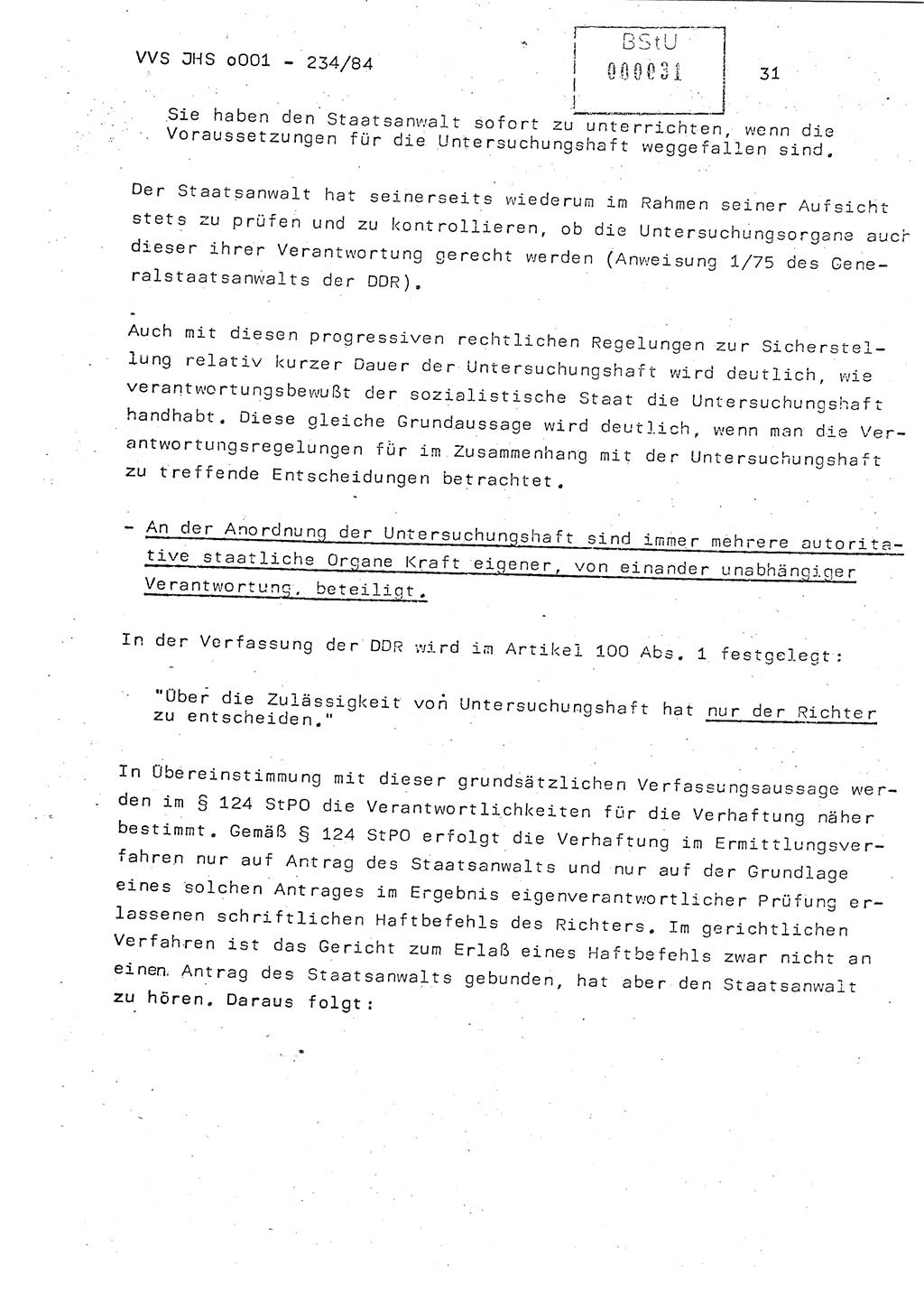 Dissertation Oberst Siegfried Rataizick (Abt. ⅩⅣ), Oberstleutnant Volkmar Heinz (Abt. ⅩⅣ), Oberstleutnant Werner Stein (HA Ⅸ), Hauptmann Heinz Conrad (JHS), Ministerium für Staatssicherheit (MfS) [Deutsche Demokratische Republik (DDR)], Juristische Hochschule (JHS), Vertrauliche Verschlußsache (VVS) o001-234/84, Potsdam 1984, Seite 31 (Diss. MfS DDR JHS VVS o001-234/84 1984, S. 31)