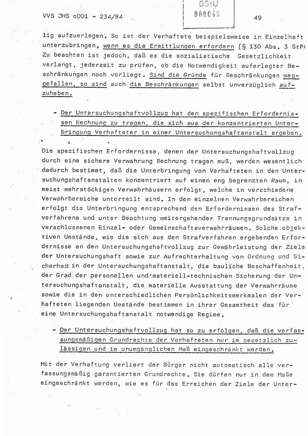 Dissertation Oberst Siegfried Rataizick (Abt. ⅩⅣ), Oberstleutnant Volkmar Heinz (Abt. ⅩⅣ), Oberstleutnant Werner Stein (HA Ⅸ), Hauptmann Heinz Conrad (JHS), Ministerium für Staatssicherheit (MfS) [Deutsche Demokratische Republik (DDR)], Juristische Hochschule (JHS), Vertrauliche Verschlußsache (VVS) o001-234/84, Potsdam 1984, Seite 49 (Diss. MfS DDR JHS VVS o001-234/84 1984, S. 49)