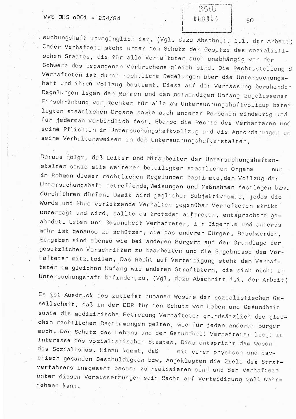 Dissertation Oberst Siegfried Rataizick (Abt. ⅩⅣ), Oberstleutnant Volkmar Heinz (Abt. ⅩⅣ), Oberstleutnant Werner Stein (HA Ⅸ), Hauptmann Heinz Conrad (JHS), Ministerium für Staatssicherheit (MfS) [Deutsche Demokratische Republik (DDR)], Juristische Hochschule (JHS), Vertrauliche Verschlußsache (VVS) o001-234/84, Potsdam 1984, Seite 50 (Diss. MfS DDR JHS VVS o001-234/84 1984, S. 50)