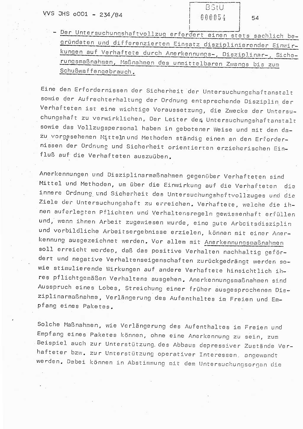 Dissertation Oberst Siegfried Rataizick (Abt. ⅩⅣ), Oberstleutnant Volkmar Heinz (Abt. ⅩⅣ), Oberstleutnant Werner Stein (HA Ⅸ), Hauptmann Heinz Conrad (JHS), Ministerium für Staatssicherheit (MfS) [Deutsche Demokratische Republik (DDR)], Juristische Hochschule (JHS), Vertrauliche Verschlußsache (VVS) o001-234/84, Potsdam 1984, Seite 54 (Diss. MfS DDR JHS VVS o001-234/84 1984, S. 54)