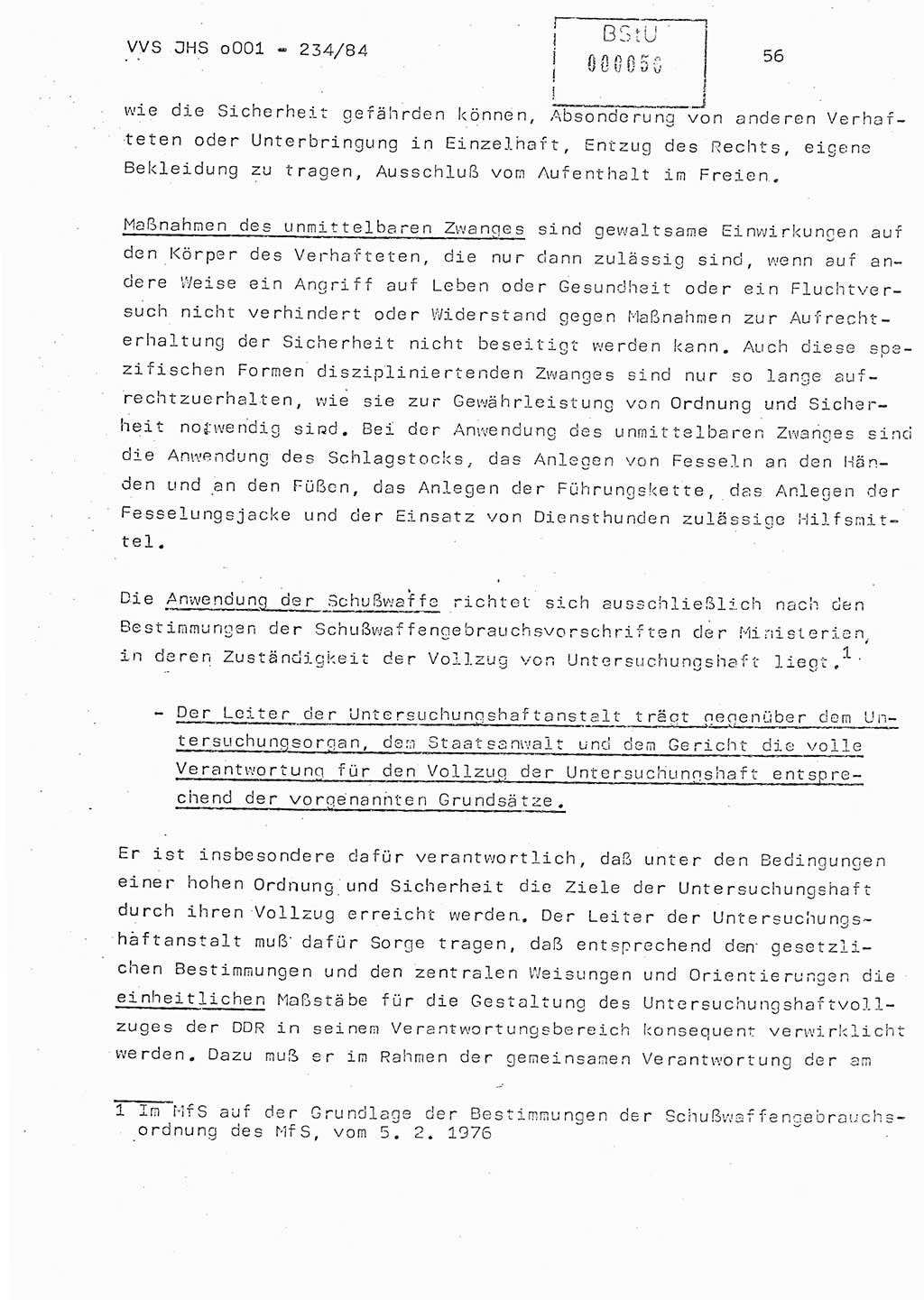 Dissertation Oberst Siegfried Rataizick (Abt. ⅩⅣ), Oberstleutnant Volkmar Heinz (Abt. ⅩⅣ), Oberstleutnant Werner Stein (HA Ⅸ), Hauptmann Heinz Conrad (JHS), Ministerium für Staatssicherheit (MfS) [Deutsche Demokratische Republik (DDR)], Juristische Hochschule (JHS), Vertrauliche Verschlußsache (VVS) o001-234/84, Potsdam 1984, Seite 56 (Diss. MfS DDR JHS VVS o001-234/84 1984, S. 56)