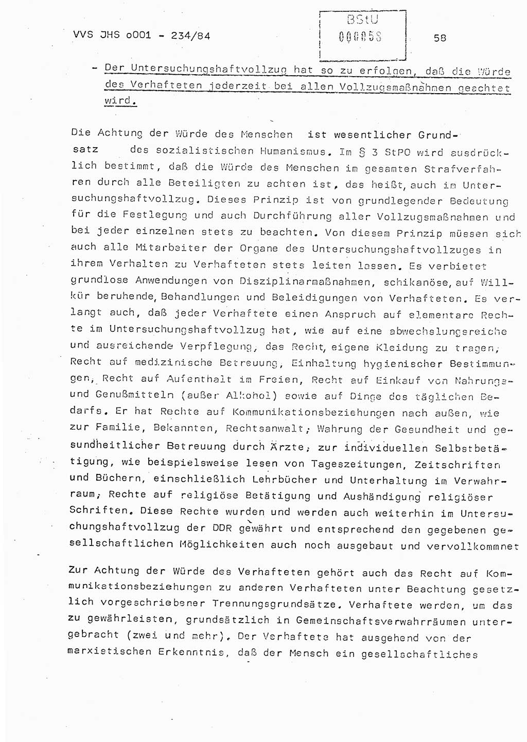 Dissertation Oberst Siegfried Rataizick (Abt. ⅩⅣ), Oberstleutnant Volkmar Heinz (Abt. ⅩⅣ), Oberstleutnant Werner Stein (HA Ⅸ), Hauptmann Heinz Conrad (JHS), Ministerium für Staatssicherheit (MfS) [Deutsche Demokratische Republik (DDR)], Juristische Hochschule (JHS), Vertrauliche Verschlußsache (VVS) o001-234/84, Potsdam 1984, Seite 58 (Diss. MfS DDR JHS VVS o001-234/84 1984, S. 58)