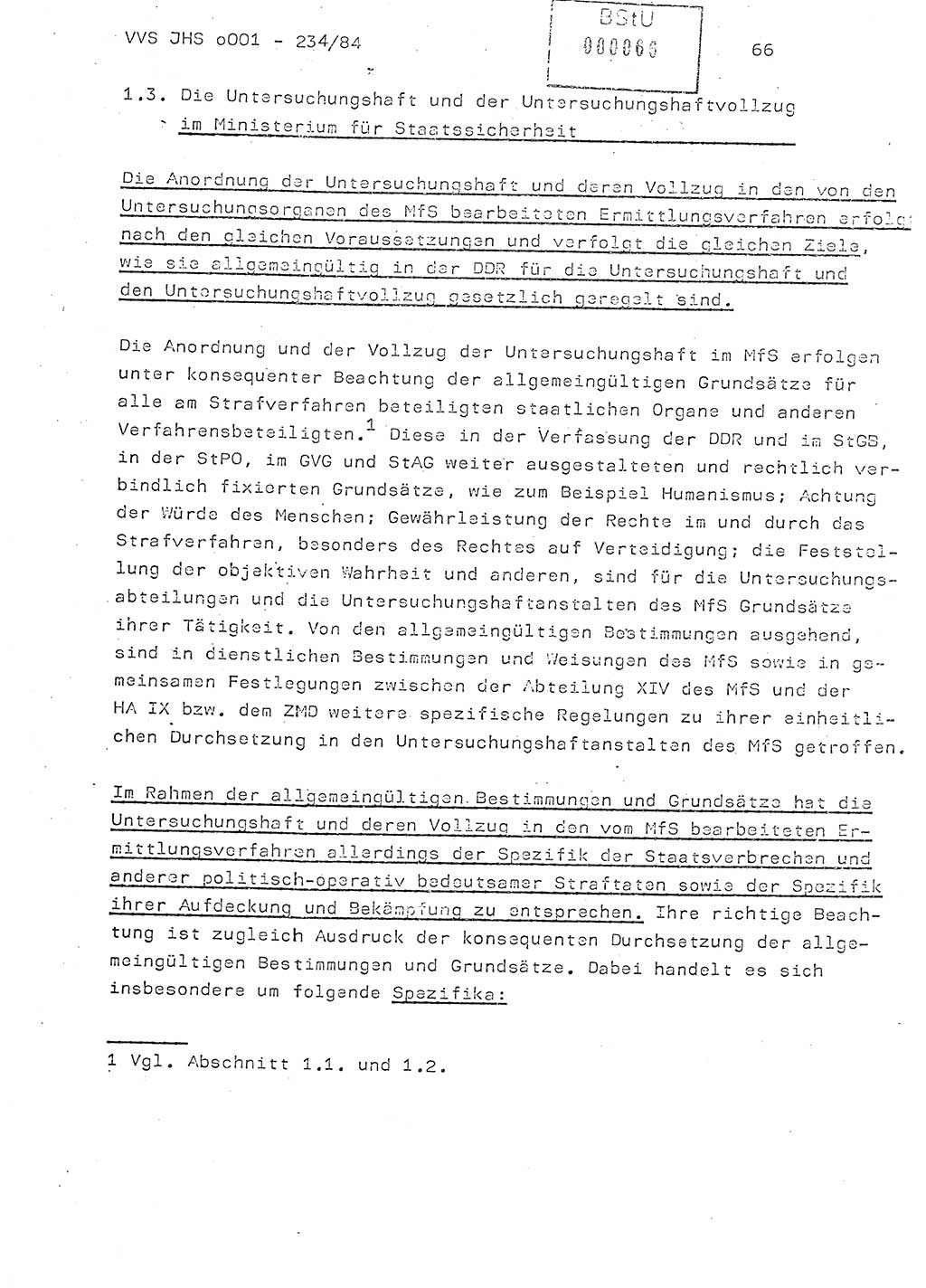 Dissertation Oberst Siegfried Rataizick (Abt. ⅩⅣ), Oberstleutnant Volkmar Heinz (Abt. ⅩⅣ), Oberstleutnant Werner Stein (HA Ⅸ), Hauptmann Heinz Conrad (JHS), Ministerium für Staatssicherheit (MfS) [Deutsche Demokratische Republik (DDR)], Juristische Hochschule (JHS), Vertrauliche Verschlußsache (VVS) o001-234/84, Potsdam 1984, Seite 66 (Diss. MfS DDR JHS VVS o001-234/84 1984, S. 66)