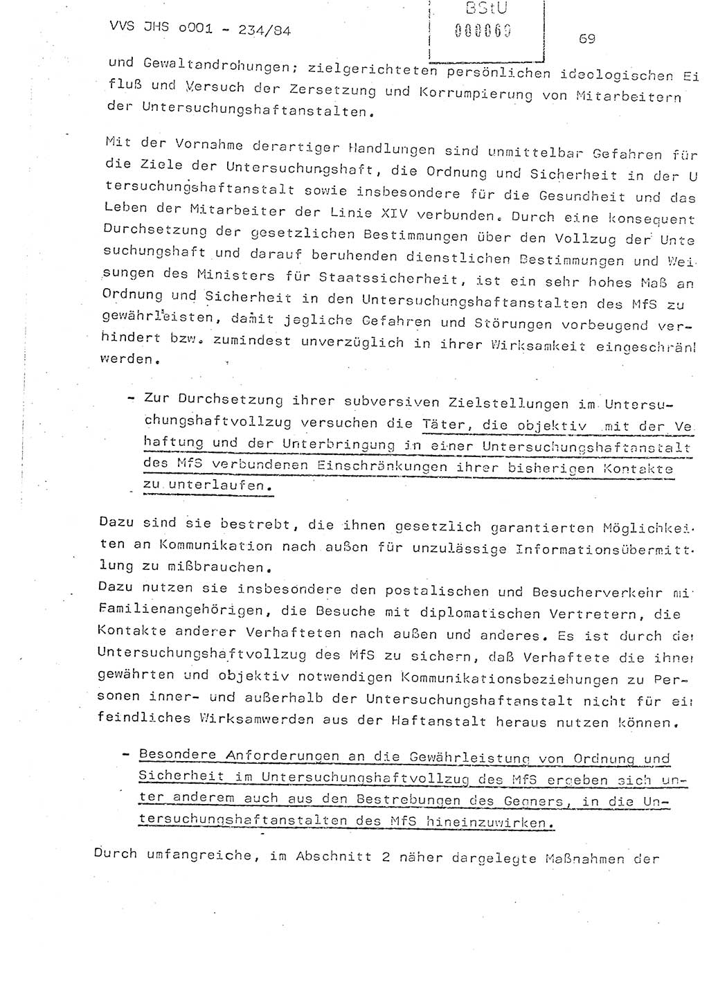 Dissertation Oberst Siegfried Rataizick (Abt. ⅩⅣ), Oberstleutnant Volkmar Heinz (Abt. ⅩⅣ), Oberstleutnant Werner Stein (HA Ⅸ), Hauptmann Heinz Conrad (JHS), Ministerium für Staatssicherheit (MfS) [Deutsche Demokratische Republik (DDR)], Juristische Hochschule (JHS), Vertrauliche Verschlußsache (VVS) o001-234/84, Potsdam 1984, Seite 69 (Diss. MfS DDR JHS VVS o001-234/84 1984, S. 69)