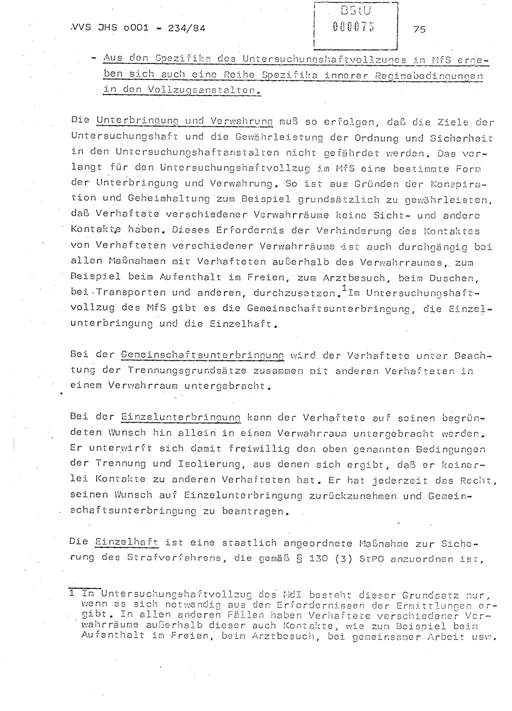 Dissertation Oberst Siegfried Rataizick (Abt. ⅩⅣ), Oberstleutnant Volkmar Heinz (Abt. ⅩⅣ), Oberstleutnant Werner Stein (HA Ⅸ), Hauptmann Heinz Conrad (JHS), Ministerium für Staatssicherheit (MfS) [Deutsche Demokratische Republik (DDR)], Juristische Hochschule (JHS), Vertrauliche Verschlußsache (VVS) o001-234/84, Potsdam 1984, Seite 75 (Diss. MfS DDR JHS VVS o001-234/84 1984, S. 75)