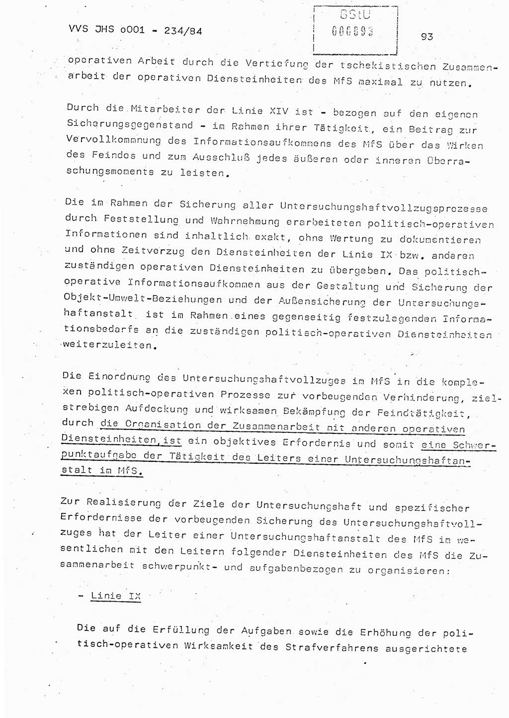 Dissertation Oberst Siegfried Rataizick (Abt. ⅩⅣ), Oberstleutnant Volkmar Heinz (Abt. ⅩⅣ), Oberstleutnant Werner Stein (HA Ⅸ), Hauptmann Heinz Conrad (JHS), Ministerium für Staatssicherheit (MfS) [Deutsche Demokratische Republik (DDR)], Juristische Hochschule (JHS), Vertrauliche Verschlußsache (VVS) o001-234/84, Potsdam 1984, Seite 93 (Diss. MfS DDR JHS VVS o001-234/84 1984, S. 93)