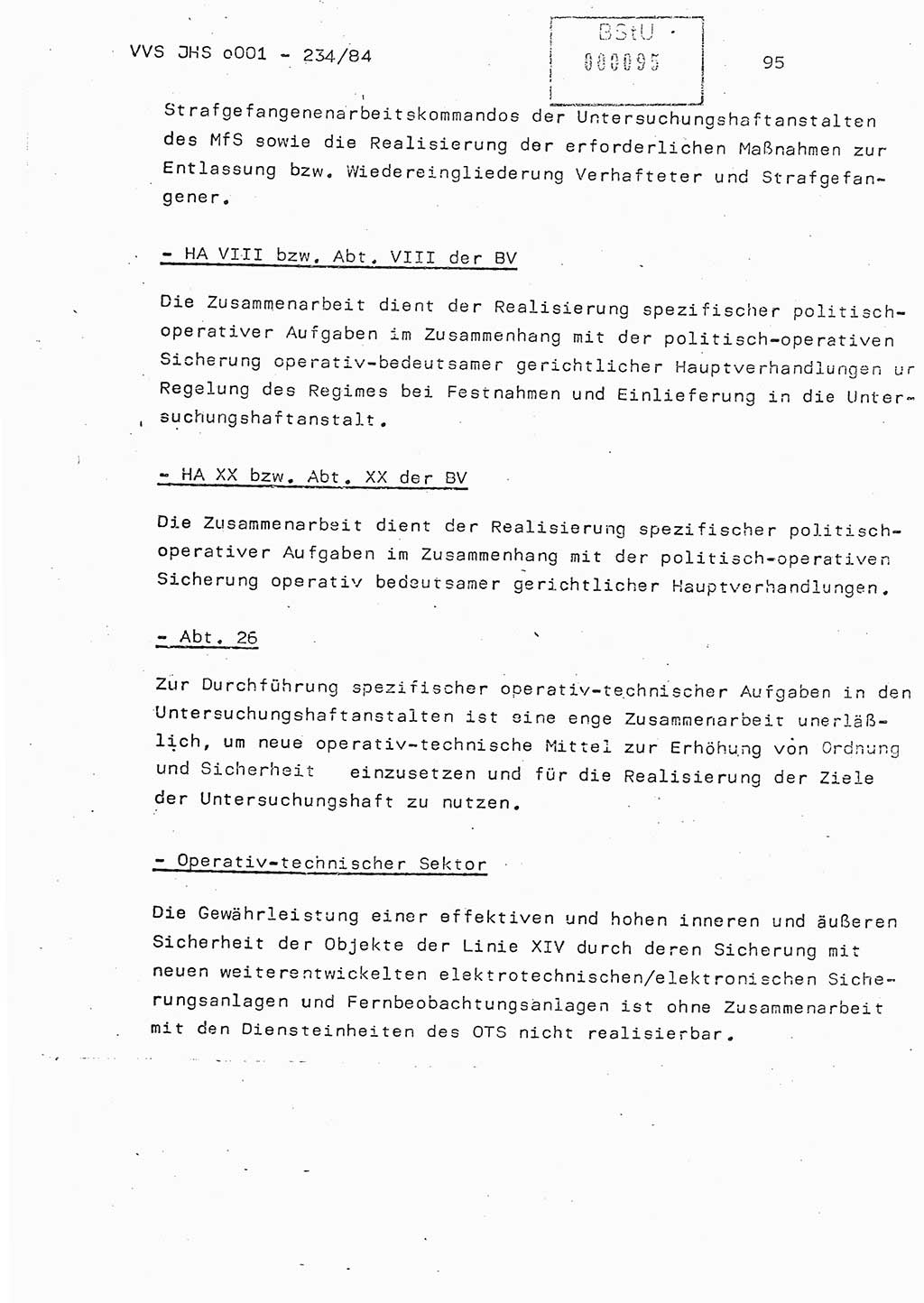 Dissertation Oberst Siegfried Rataizick (Abt. ⅩⅣ), Oberstleutnant Volkmar Heinz (Abt. ⅩⅣ), Oberstleutnant Werner Stein (HA Ⅸ), Hauptmann Heinz Conrad (JHS), Ministerium für Staatssicherheit (MfS) [Deutsche Demokratische Republik (DDR)], Juristische Hochschule (JHS), Vertrauliche Verschlußsache (VVS) o001-234/84, Potsdam 1984, Seite 95 (Diss. MfS DDR JHS VVS o001-234/84 1984, S. 95)