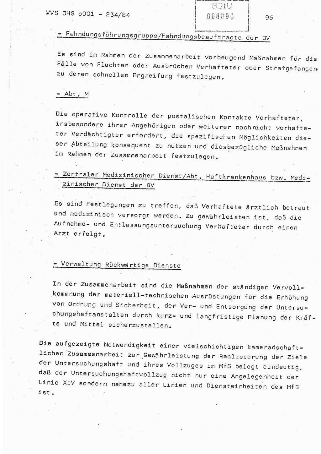 Dissertation Oberst Siegfried Rataizick (Abt. ⅩⅣ), Oberstleutnant Volkmar Heinz (Abt. ⅩⅣ), Oberstleutnant Werner Stein (HA Ⅸ), Hauptmann Heinz Conrad (JHS), Ministerium für Staatssicherheit (MfS) [Deutsche Demokratische Republik (DDR)], Juristische Hochschule (JHS), Vertrauliche Verschlußsache (VVS) o001-234/84, Potsdam 1984, Seite 96 (Diss. MfS DDR JHS VVS o001-234/84 1984, S. 96)